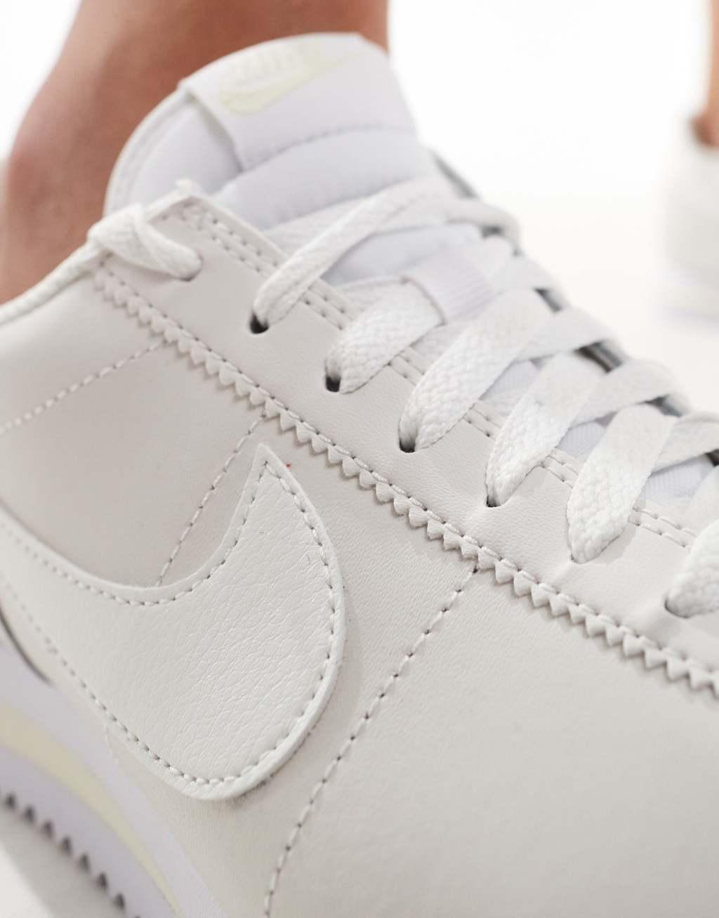 Nike Cortez leather sneakers in off white  Product Image