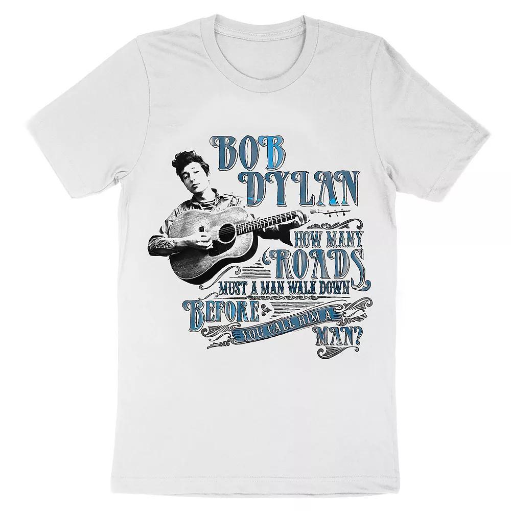 Men's Bob Dylan Music Graphic Tee, Size: Small, White Product Image