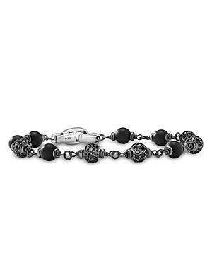 David Yurman Mens Spiritual Beads Onyx & Black Diamond Pave Rosary Style Bracelet in Sterling Silver Product Image