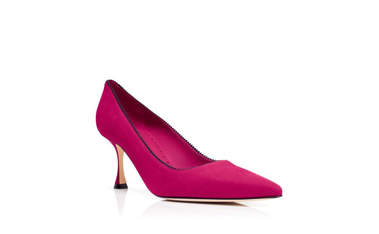 OSMACLO Pink Suede Pinking Detail Pumps Product Image