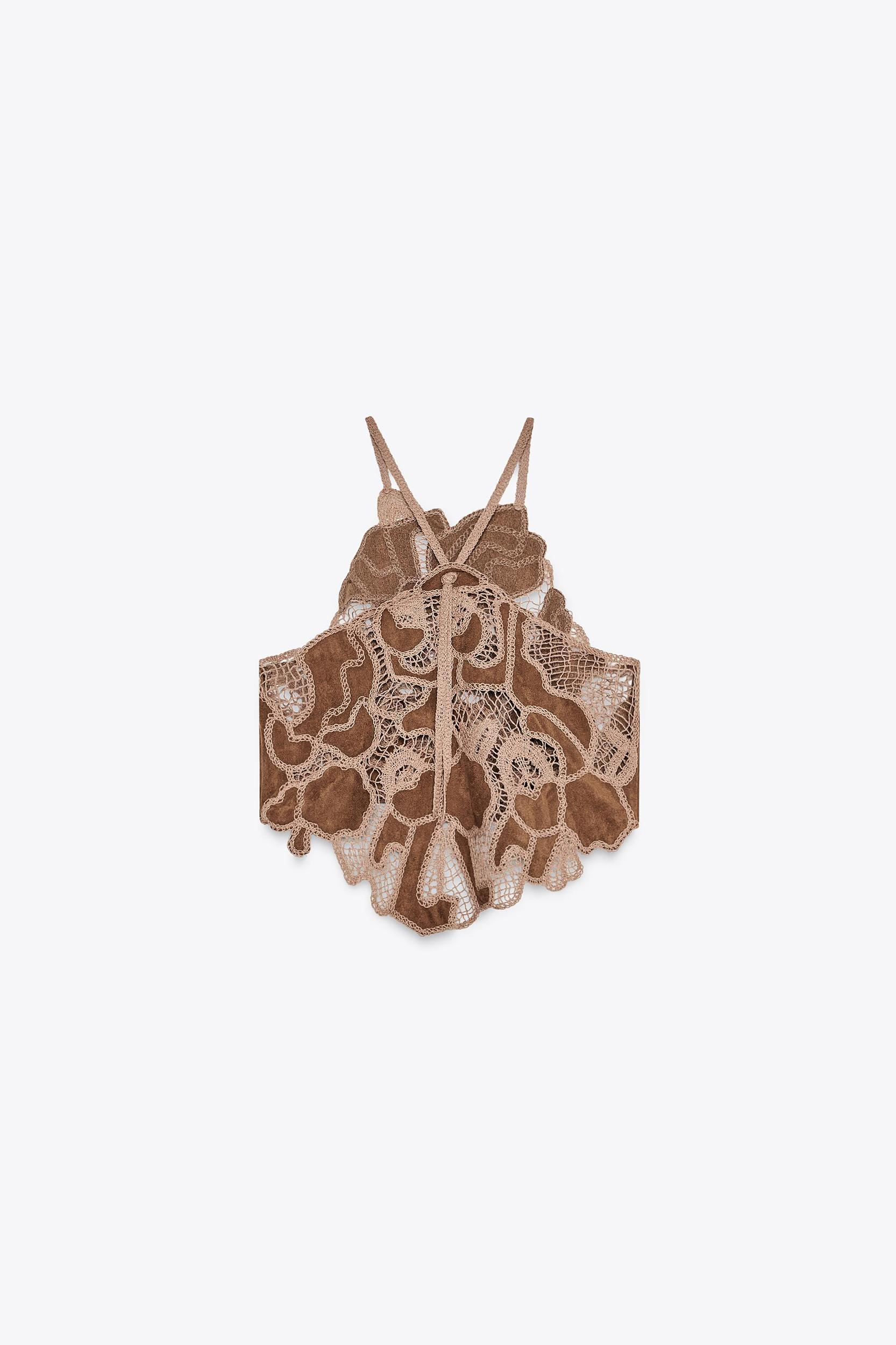 FAUX SUEDE CROCHET TOP Product Image