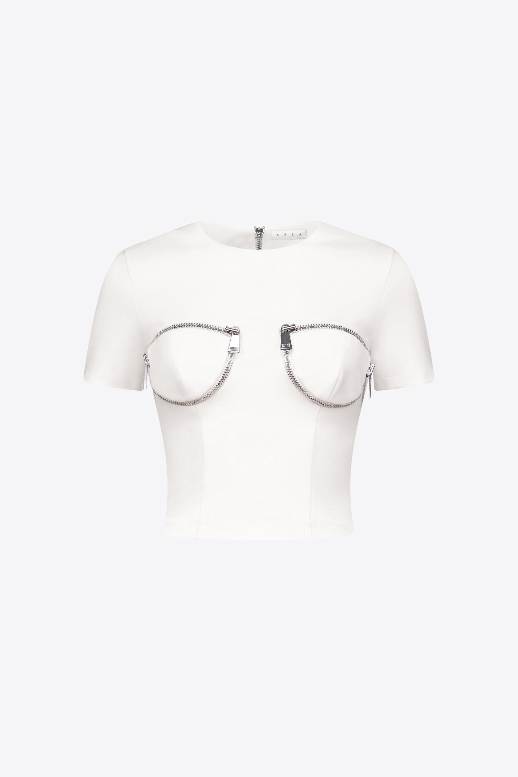 Zipper Bustier Cup T-Shirt Product Image