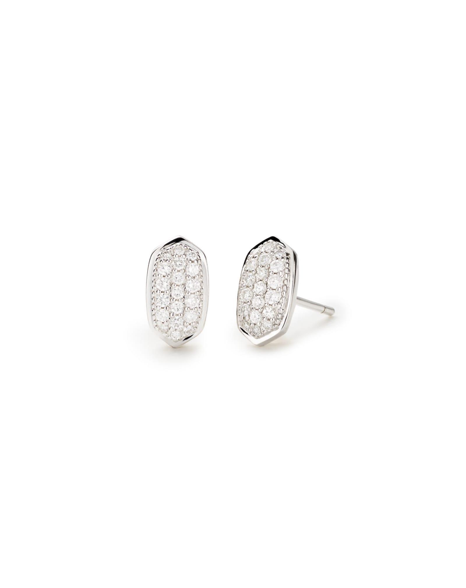 Amelee Earrings in Pave Diamond and 14k White Gold Product Image