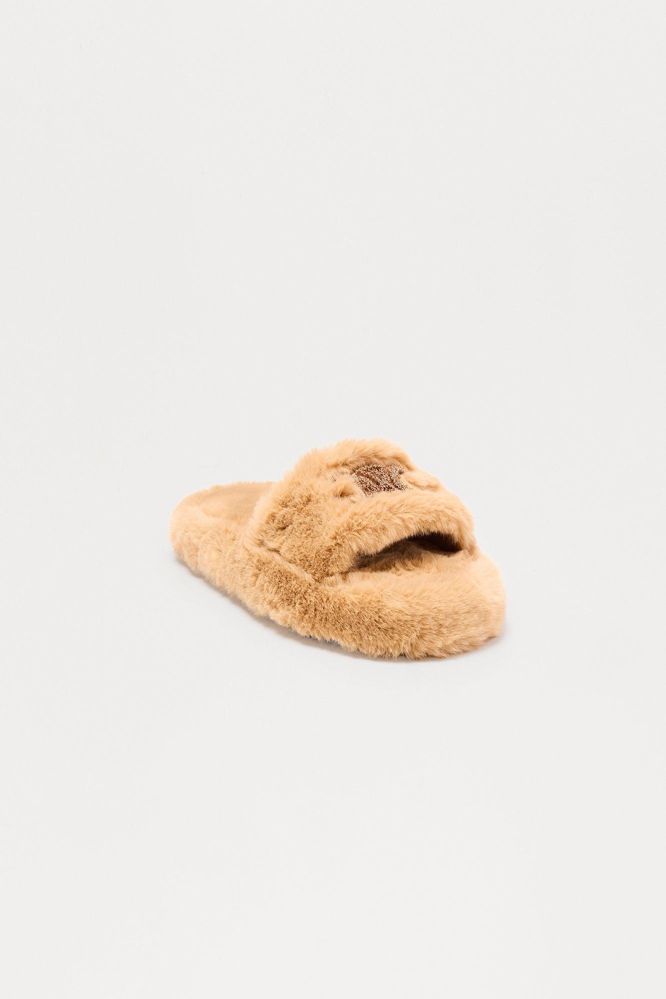 Winda Faux Fur Slippers - Tan Female Product Image