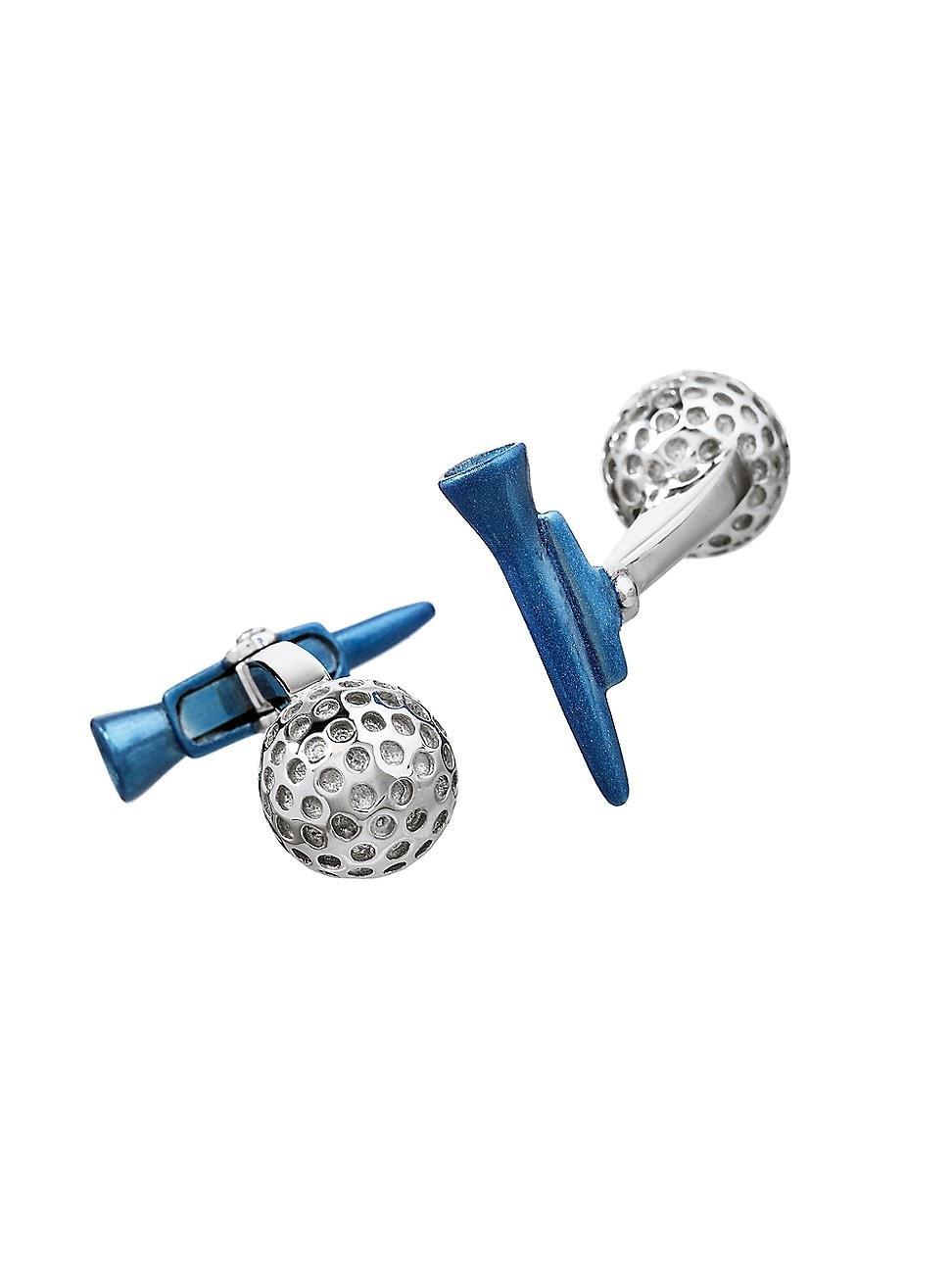 Jan Leslie Golf Ball & Tee Sterling Silver Cufflinks Product Image