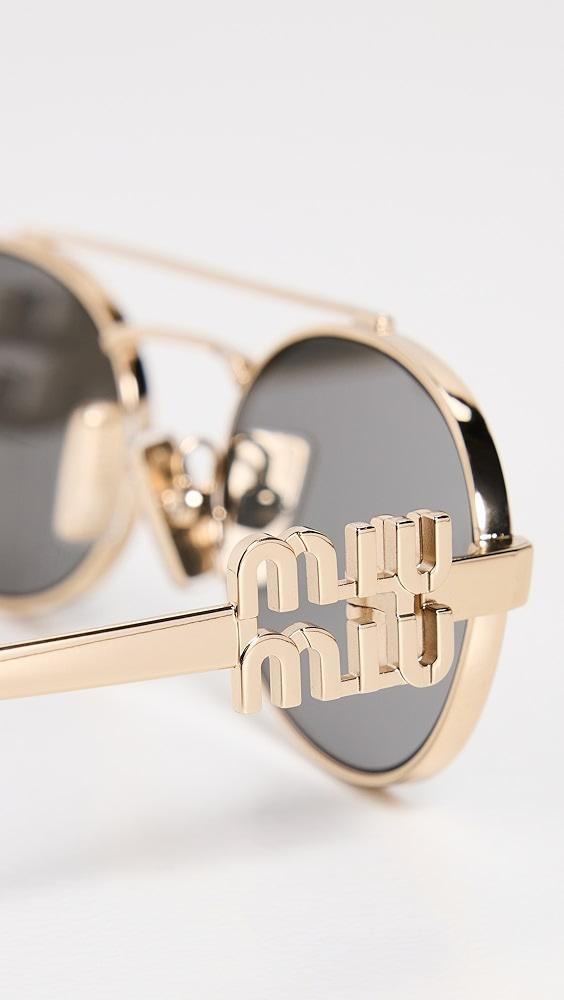 Miu Miu 54ZS Logo Oval Sunglasses | Shopbop Product Image