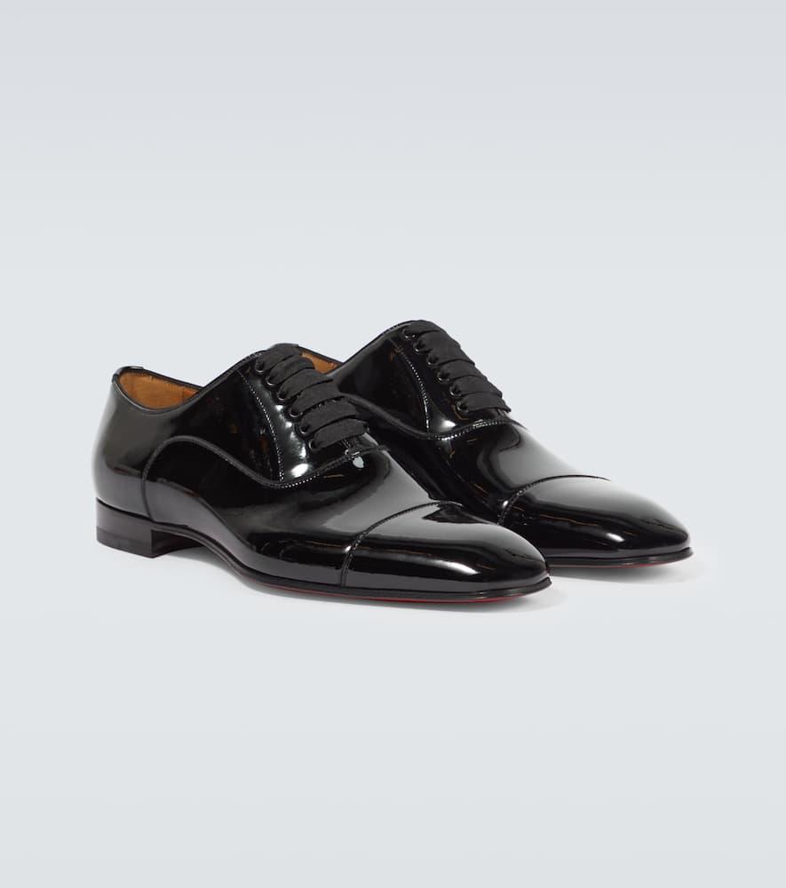 CHRISTIAN LOUBOUTIN Greggo Patent Leather Oxford Shoes In Black Product Image