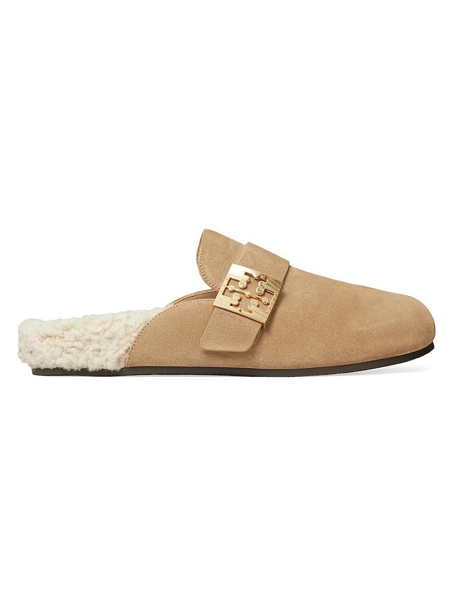 Womens Mellow Faux-Shearling Leather Mules Product Image