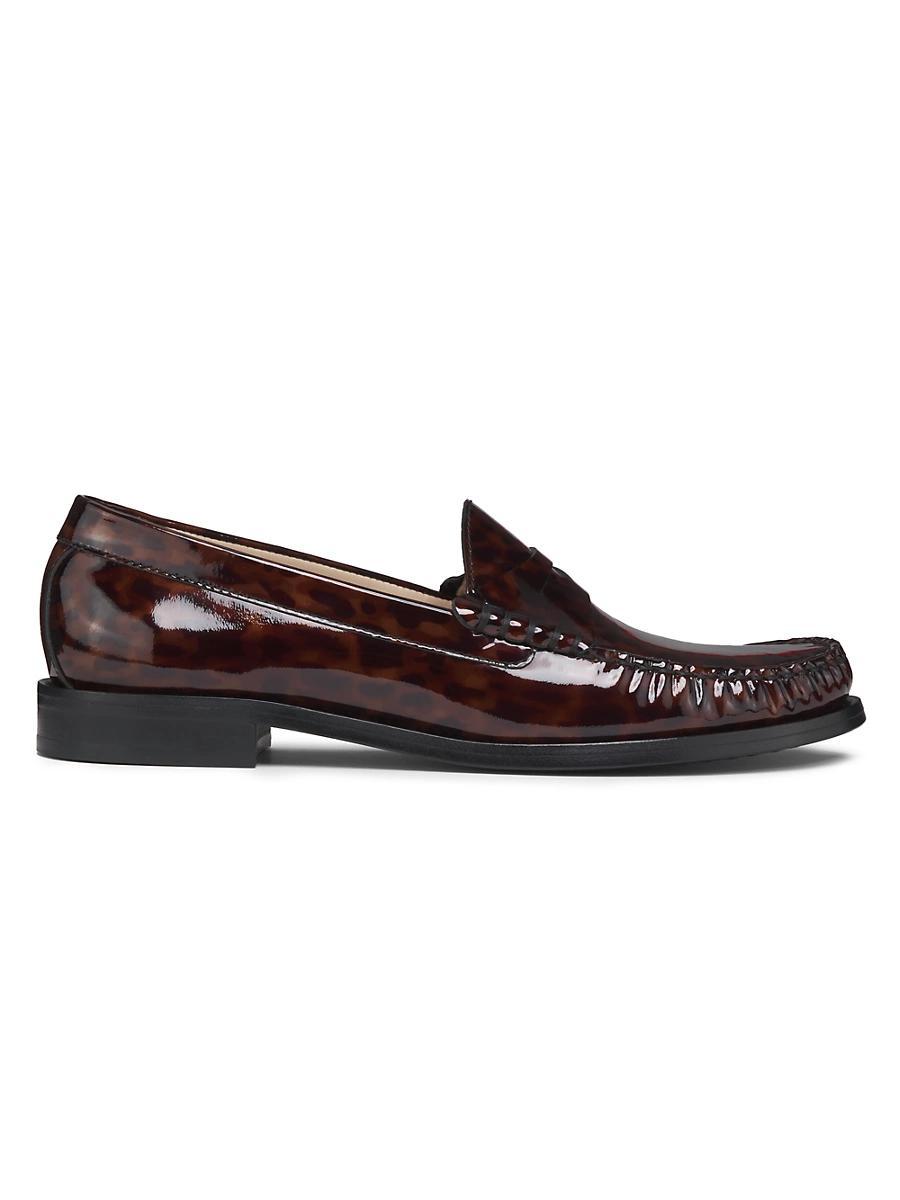 Womens Lottie Tortoise Glossy Leather Loafers Product Image