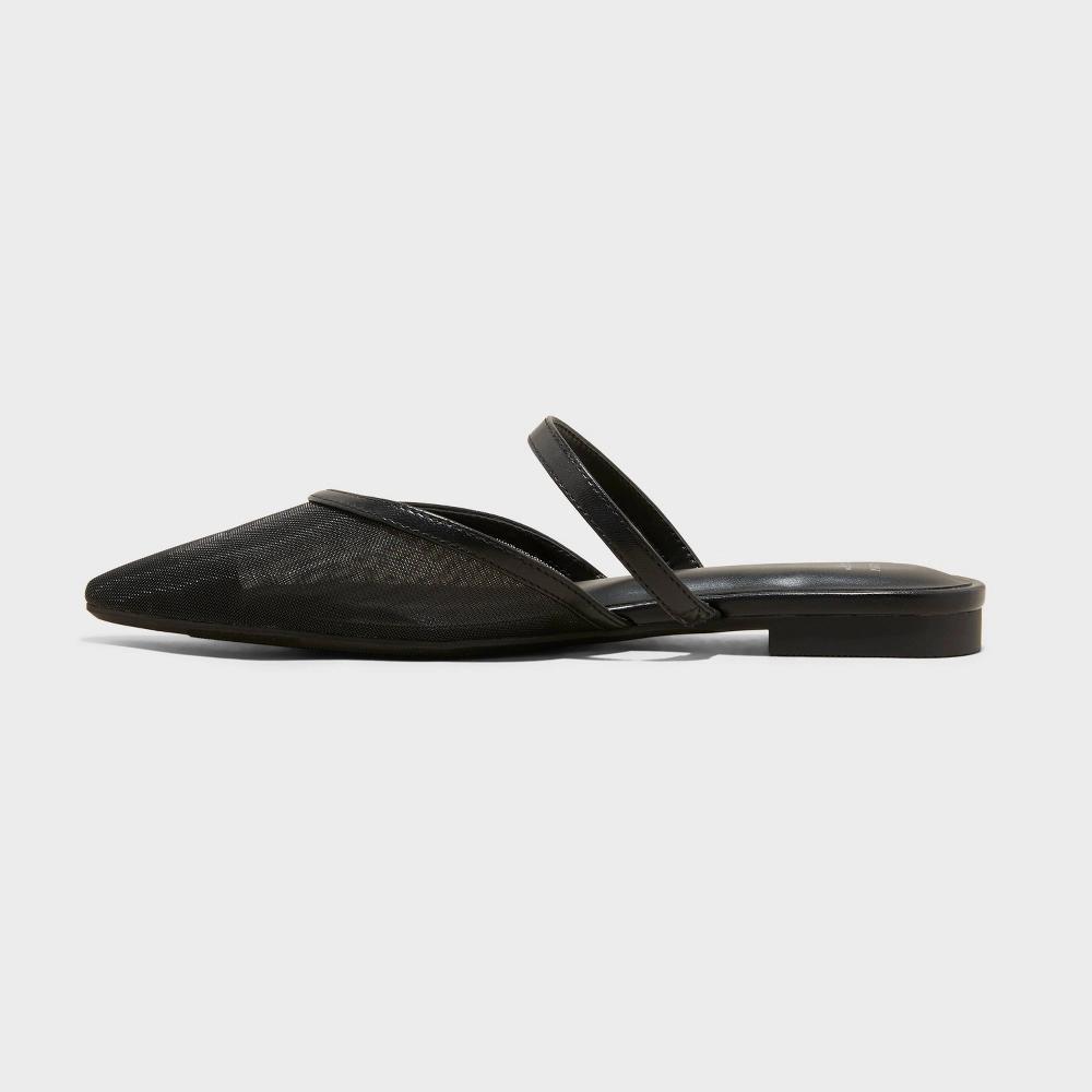 Women's Vienna Mesh Mule Flats - A New Day™ Black 6 Product Image