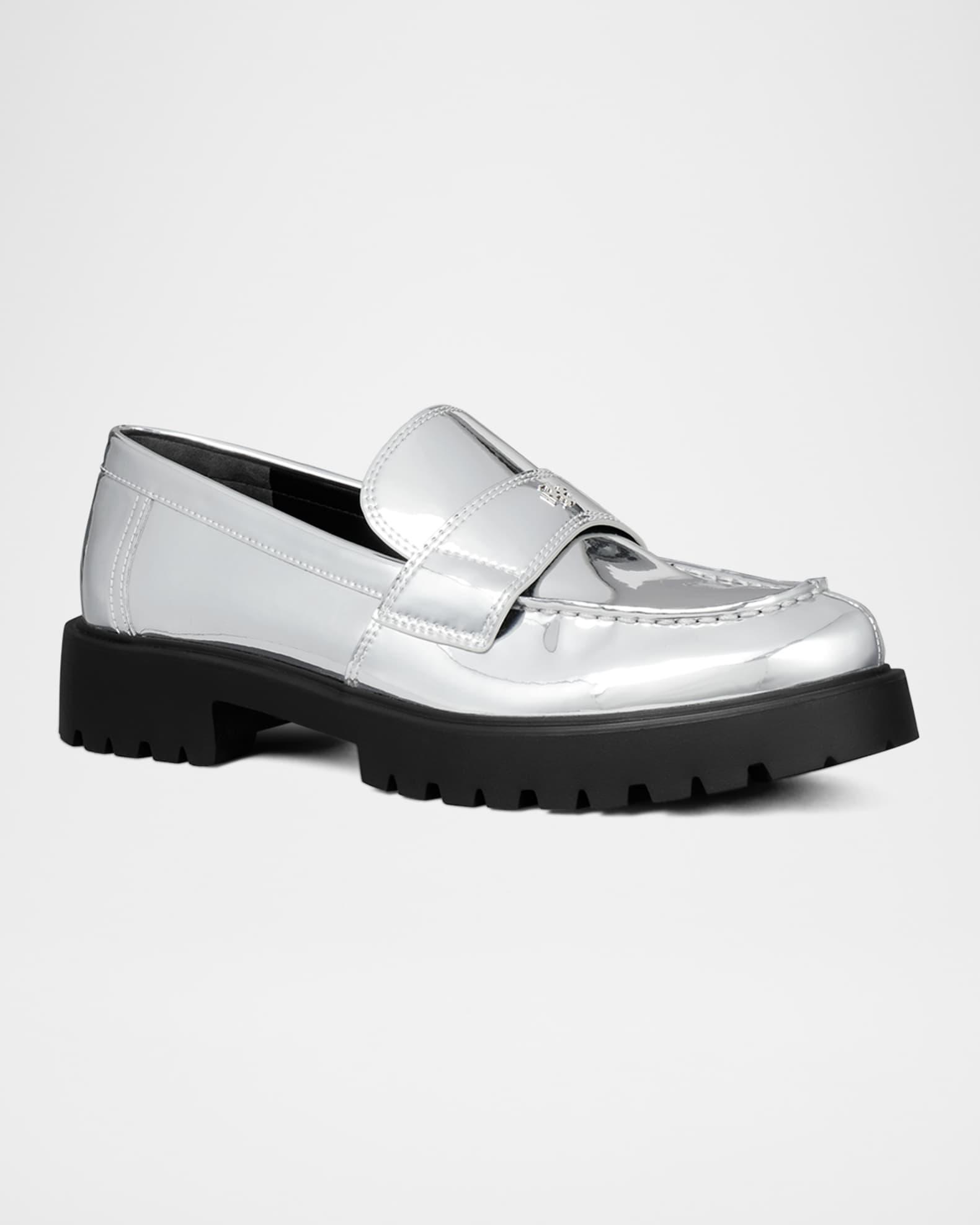 Metallic Medallion Classic Lug-Sole Loafers Product Image