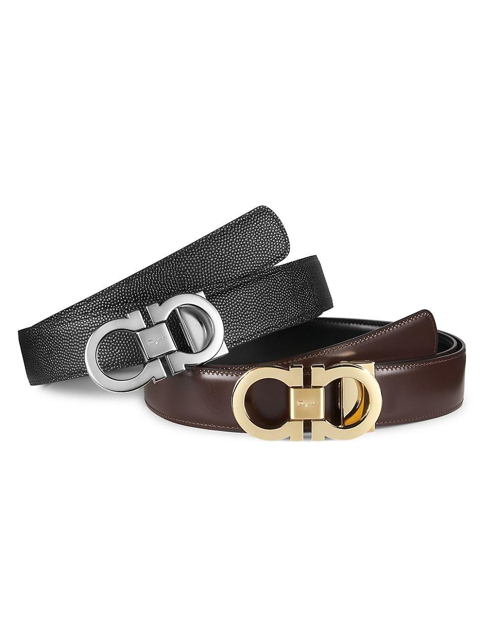 Mens Reversible Leather Gancini Belt Boxed Gift Set Product Image