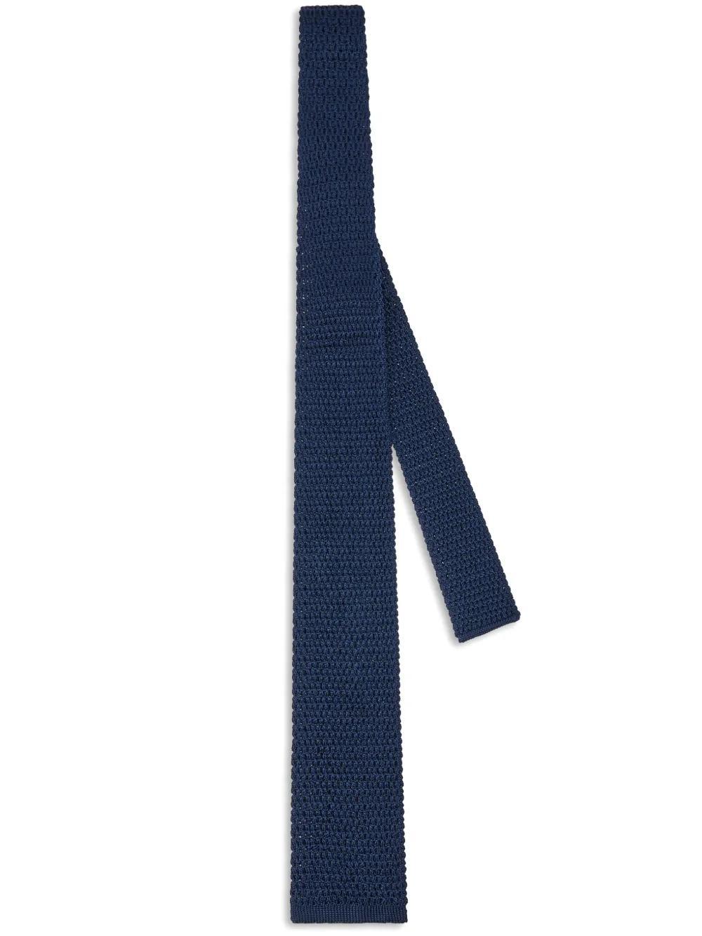 TOM FORD Knitted Silk Tie In Blue Product Image