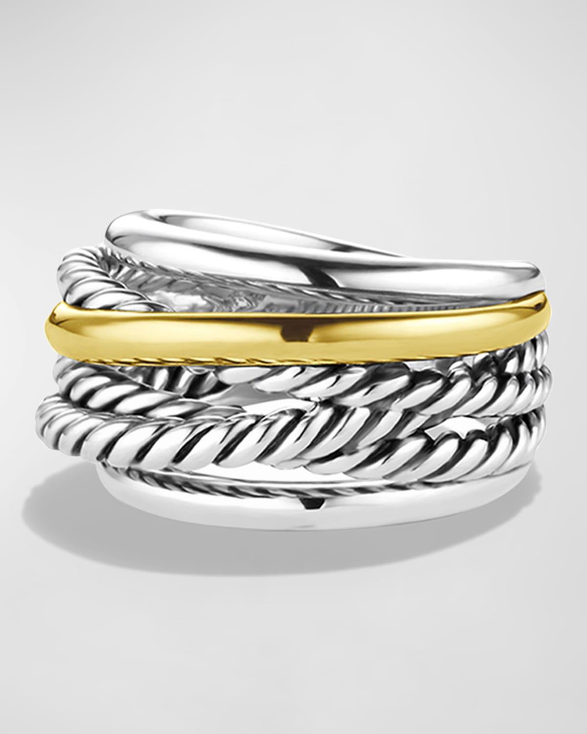 Crossover Narrow Ring with Silver/Gold Product Image