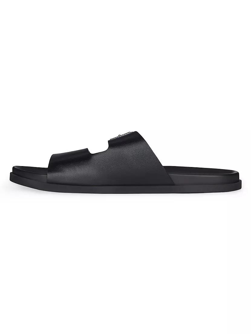 Mens Voyou Flat Sandals in Grained Leather Product Image