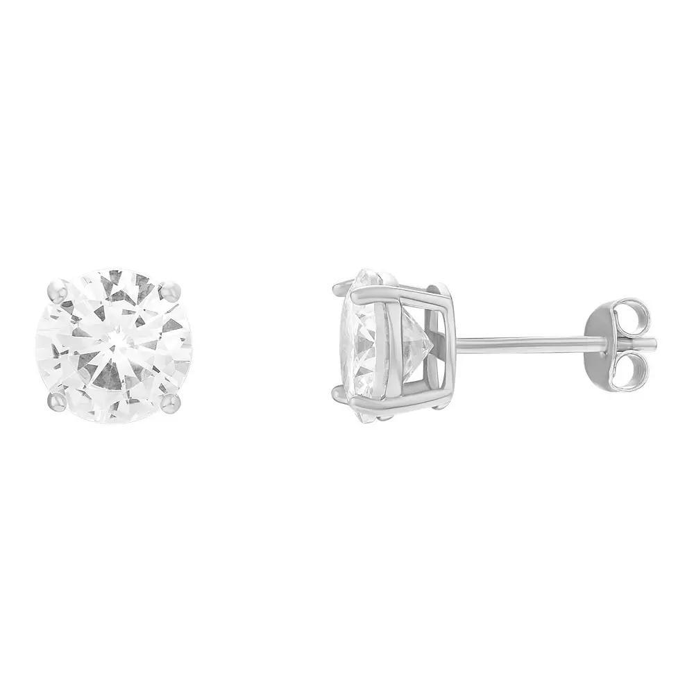 PRIMROSE Sterling Silver 8 mm Cubic Zirconia Stud Earrings, Women's Product Image
