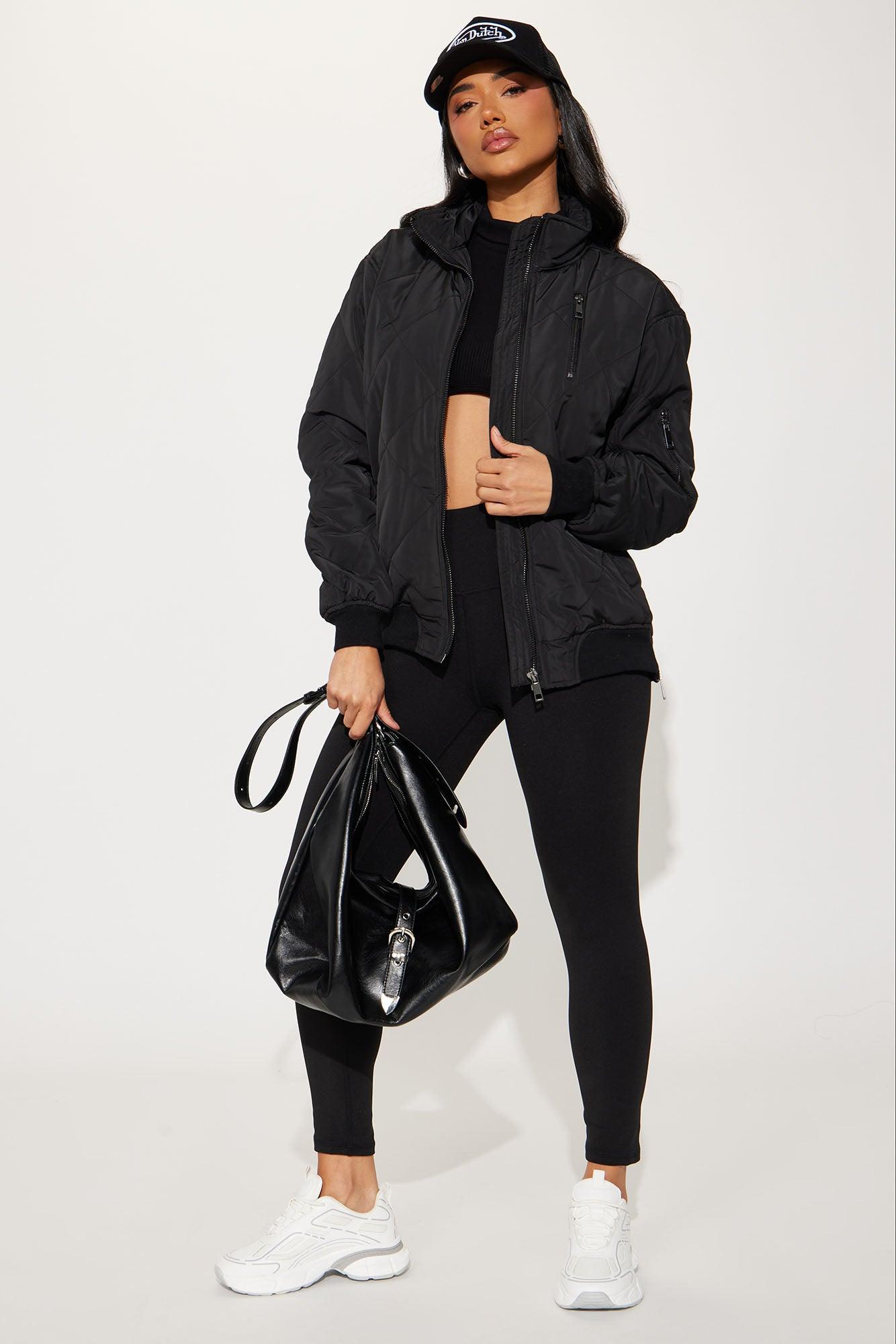 Jana Quilted Oversized Puffer Jacket - Black Product Image