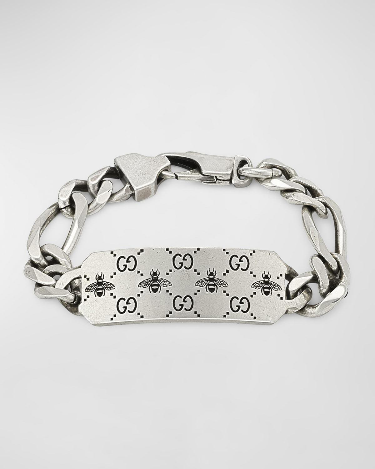 Mens GG and Bee Chain ID Bracelet Product Image