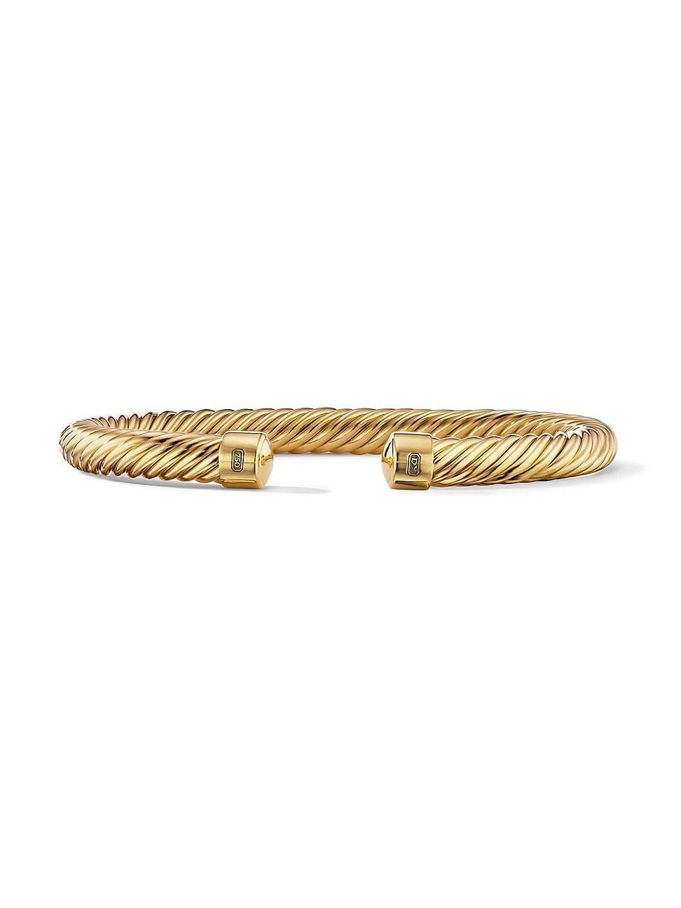 Mens Cable Cuff Bracelet in 18K Gold, 7mm Product Image