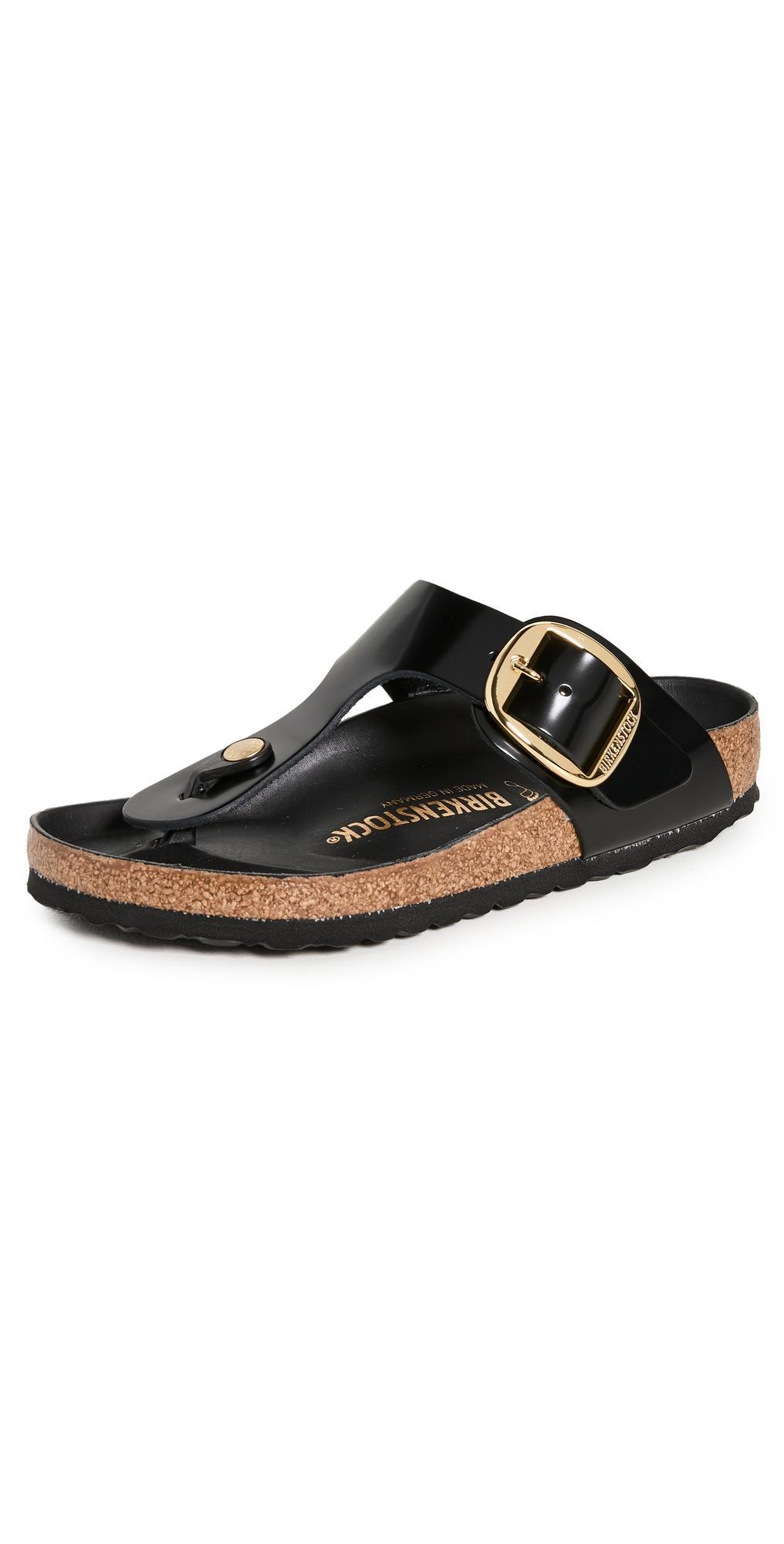 Birkenstock Gizeh Big Buckle Sandals High Shine Black 39 Product Image