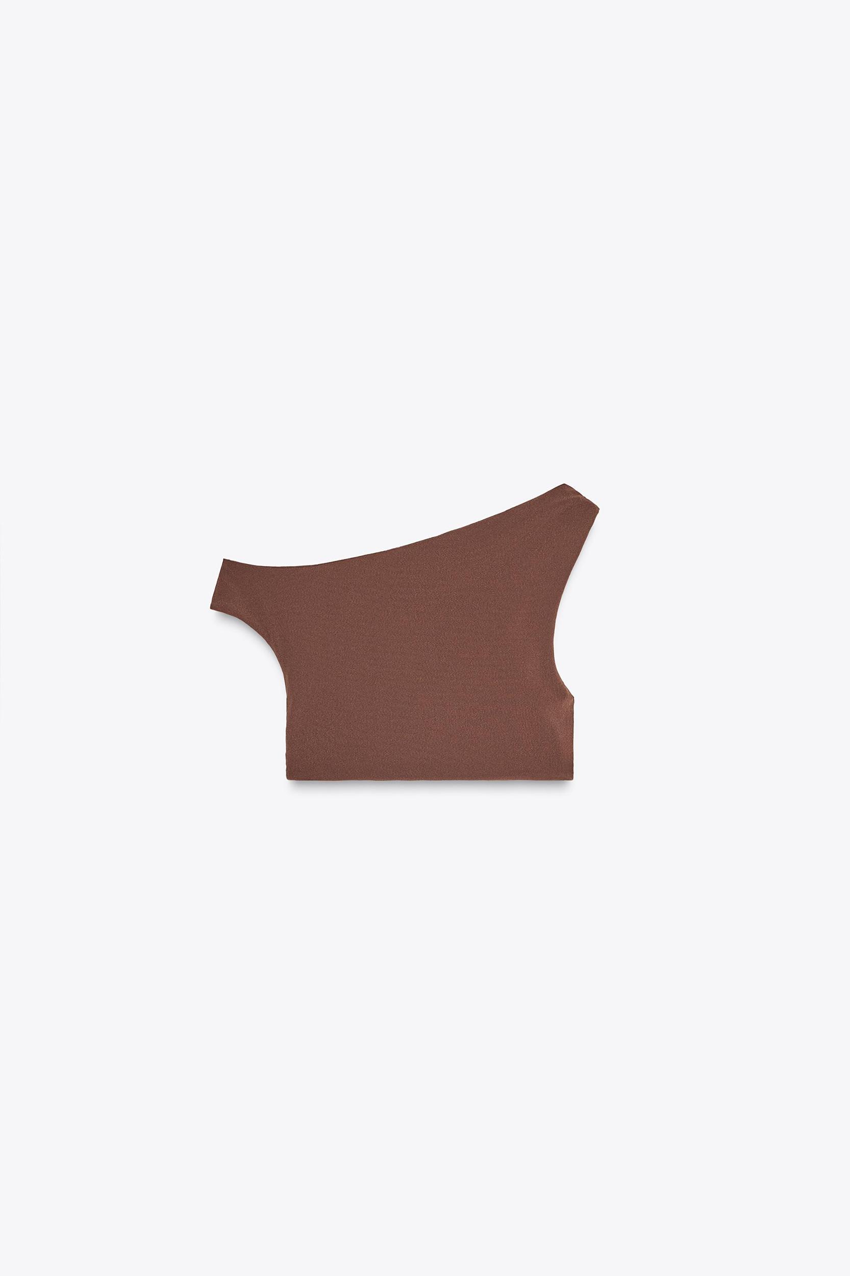 STRUCTURED ASYMMETRICAL CROP TOP Product Image