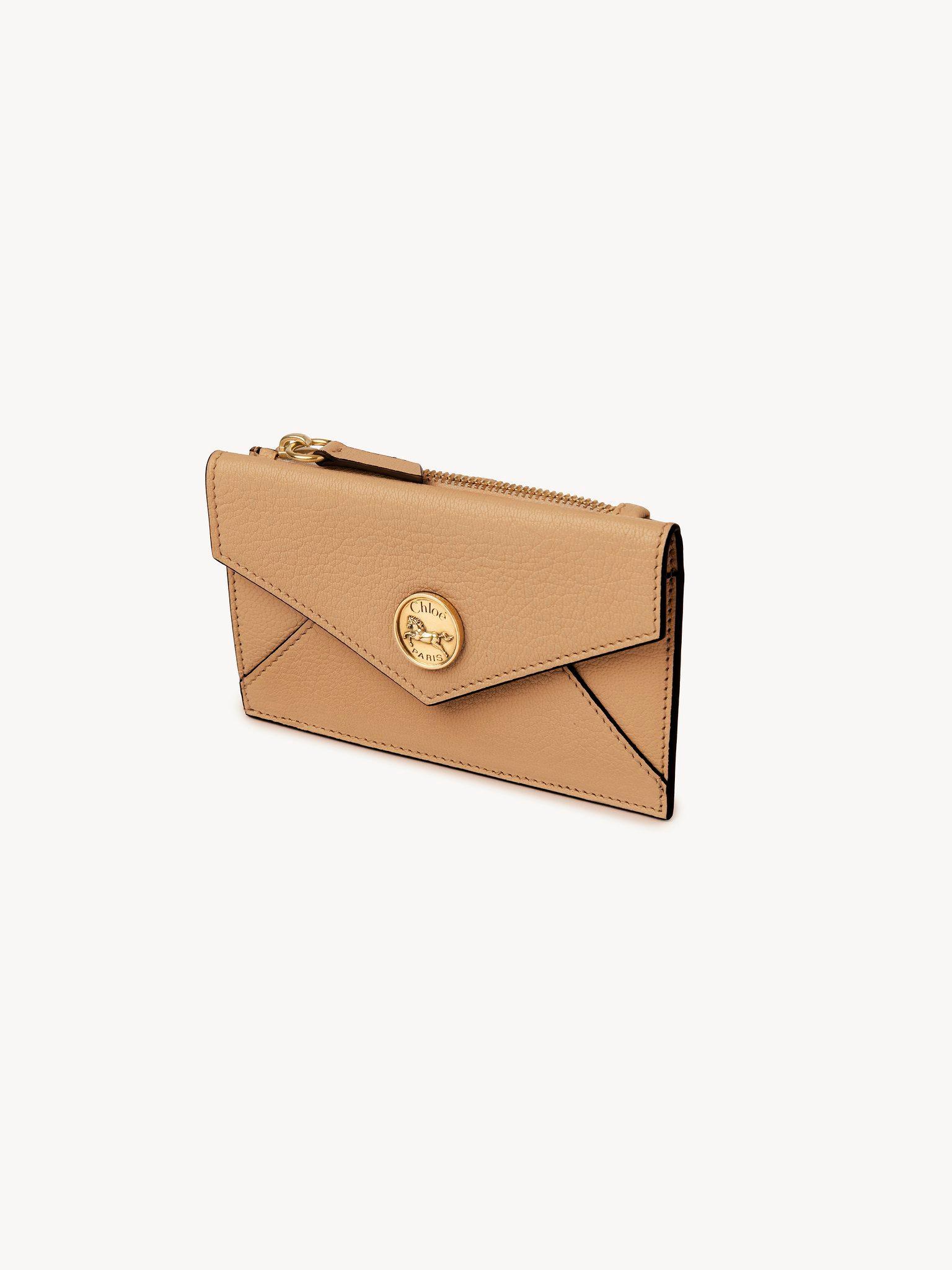 Small Envelope purse with card slots in grained leather Product Image