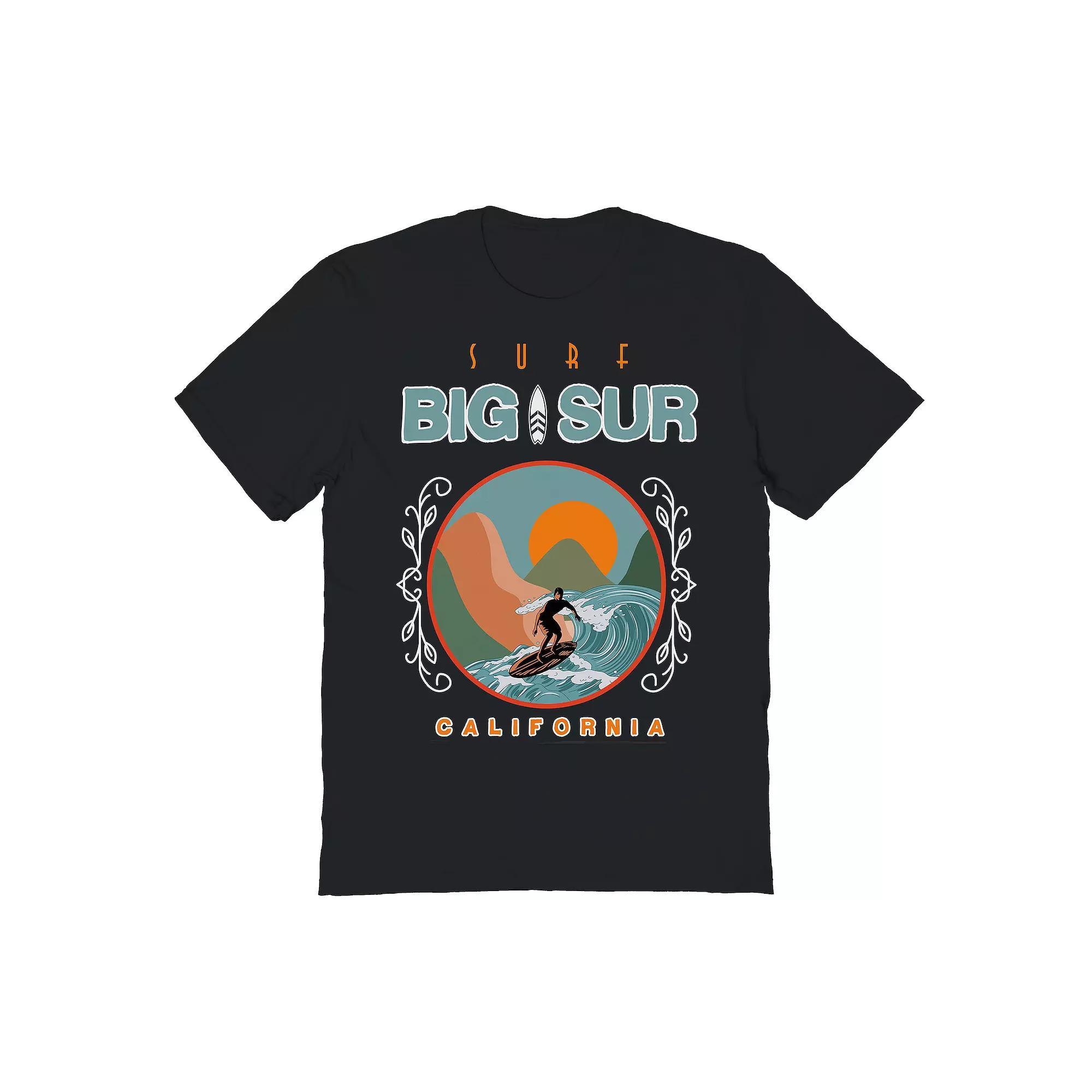 Men's Country Parks Surf Big Sur Cali Graphic Tee, Size: Large, Black Product Image