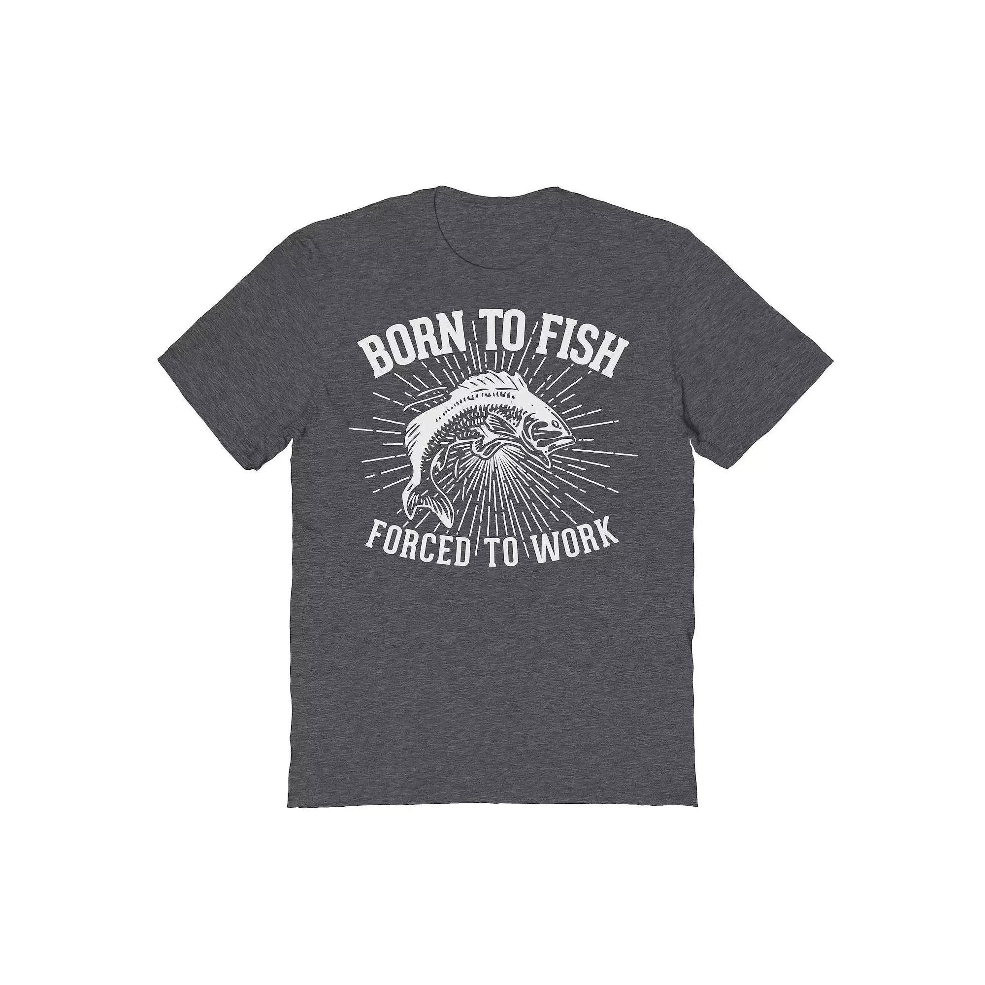 Men's Duke & Sons Born To Fish Graphic Tee, Size: Large, Dark Grey Product Image