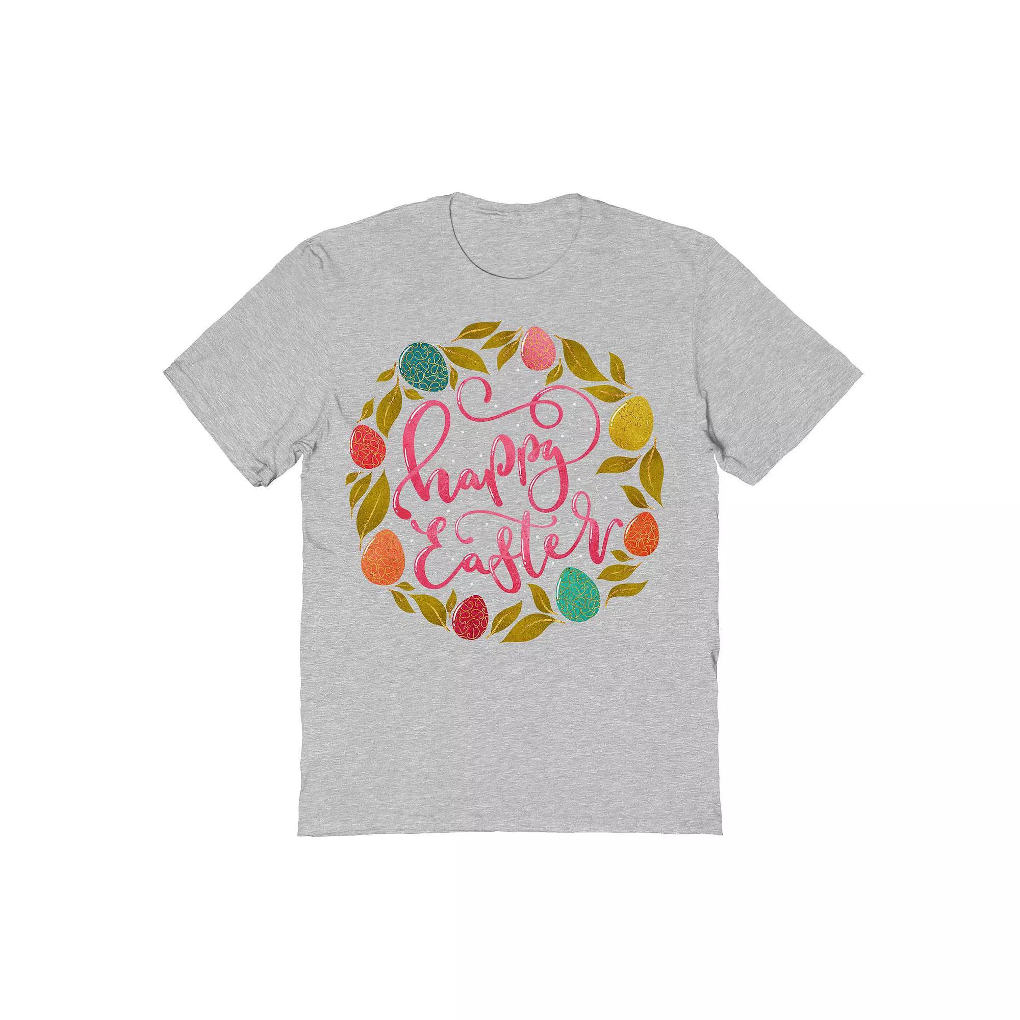 Men's Happy Easter Wreath Graphic Tee, Size: XXL, Sport Gray Product Image