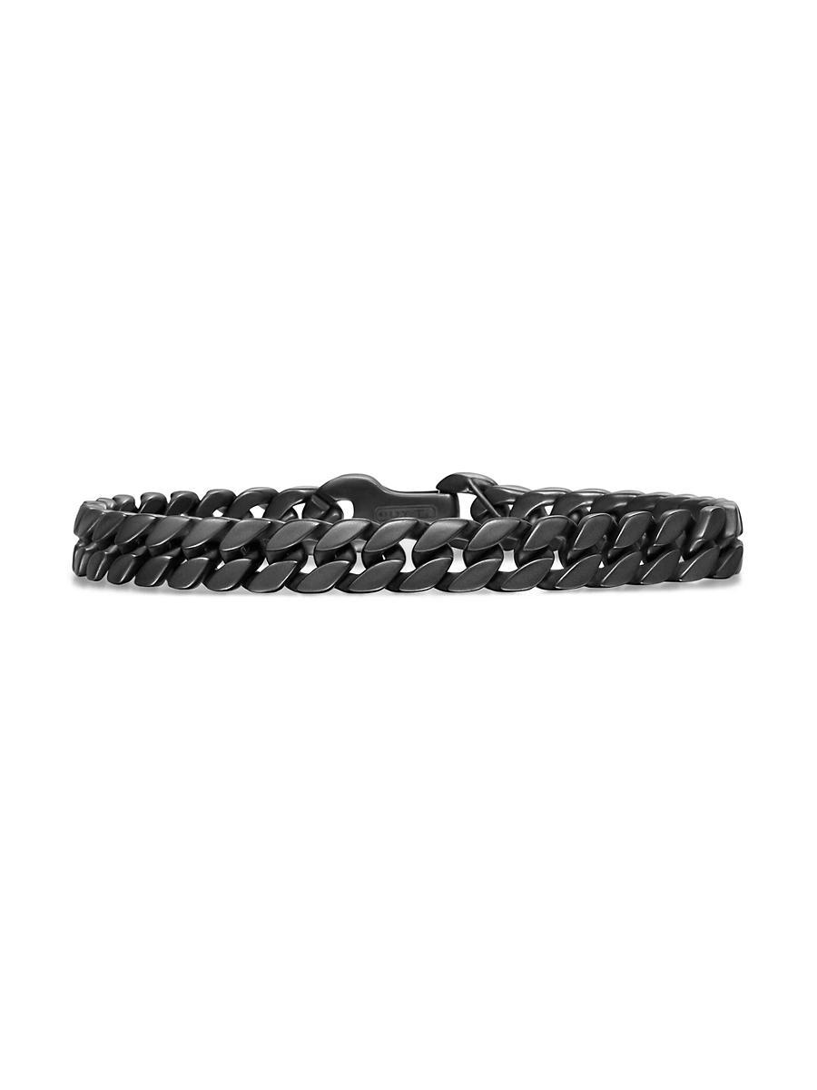 Mens Curb Chain Bracelet in Black Titanium, 8MM Product Image