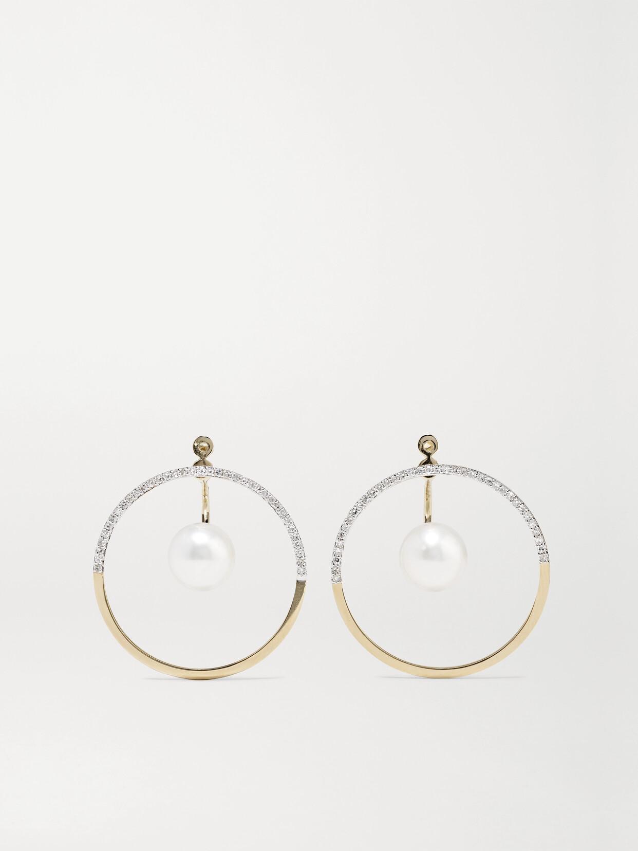 MATEO 14-karat Gold, Diamond And Pearl Earrings Product Image