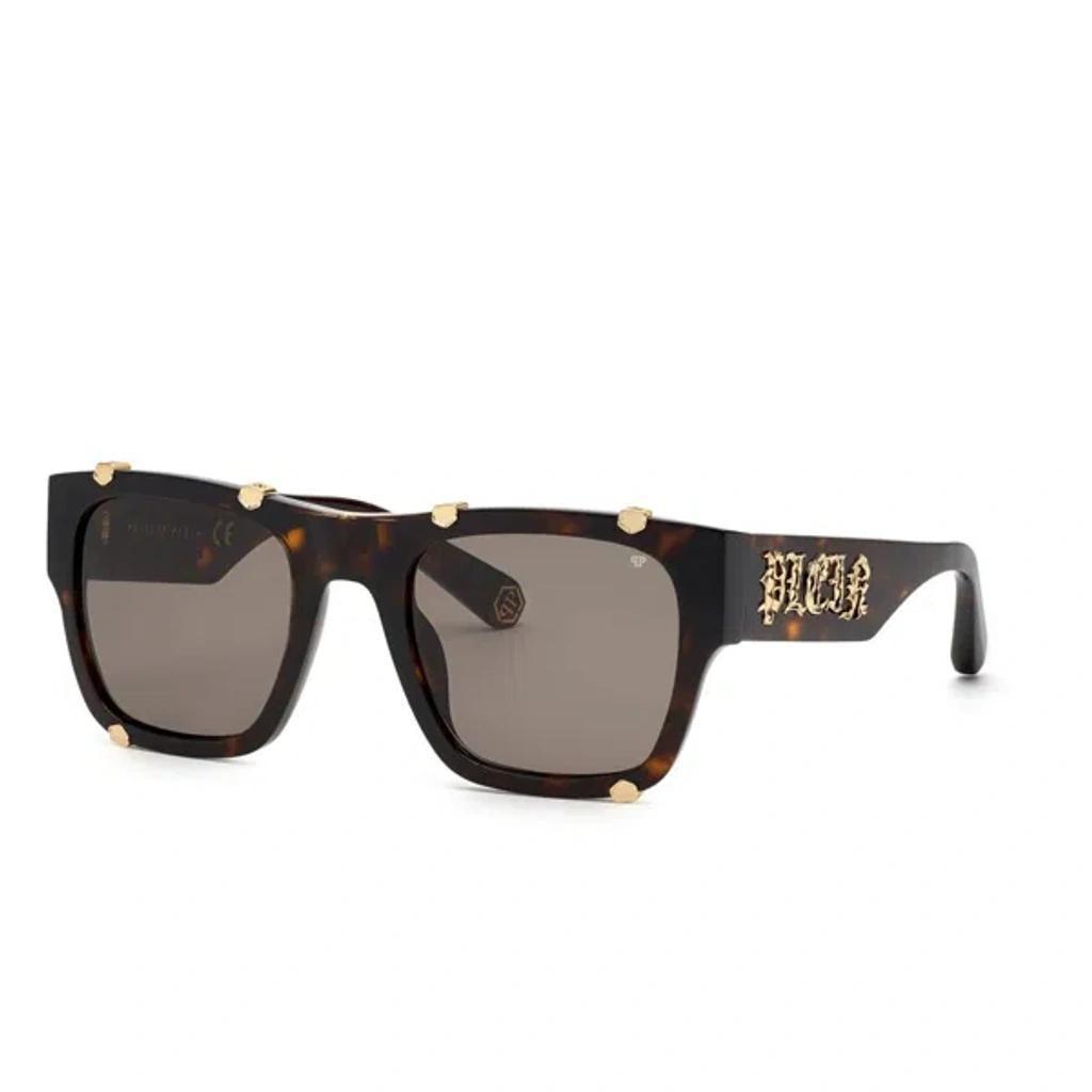 PHILIPP PLEIN Brown Acetate Sunglasses In Black Product Image