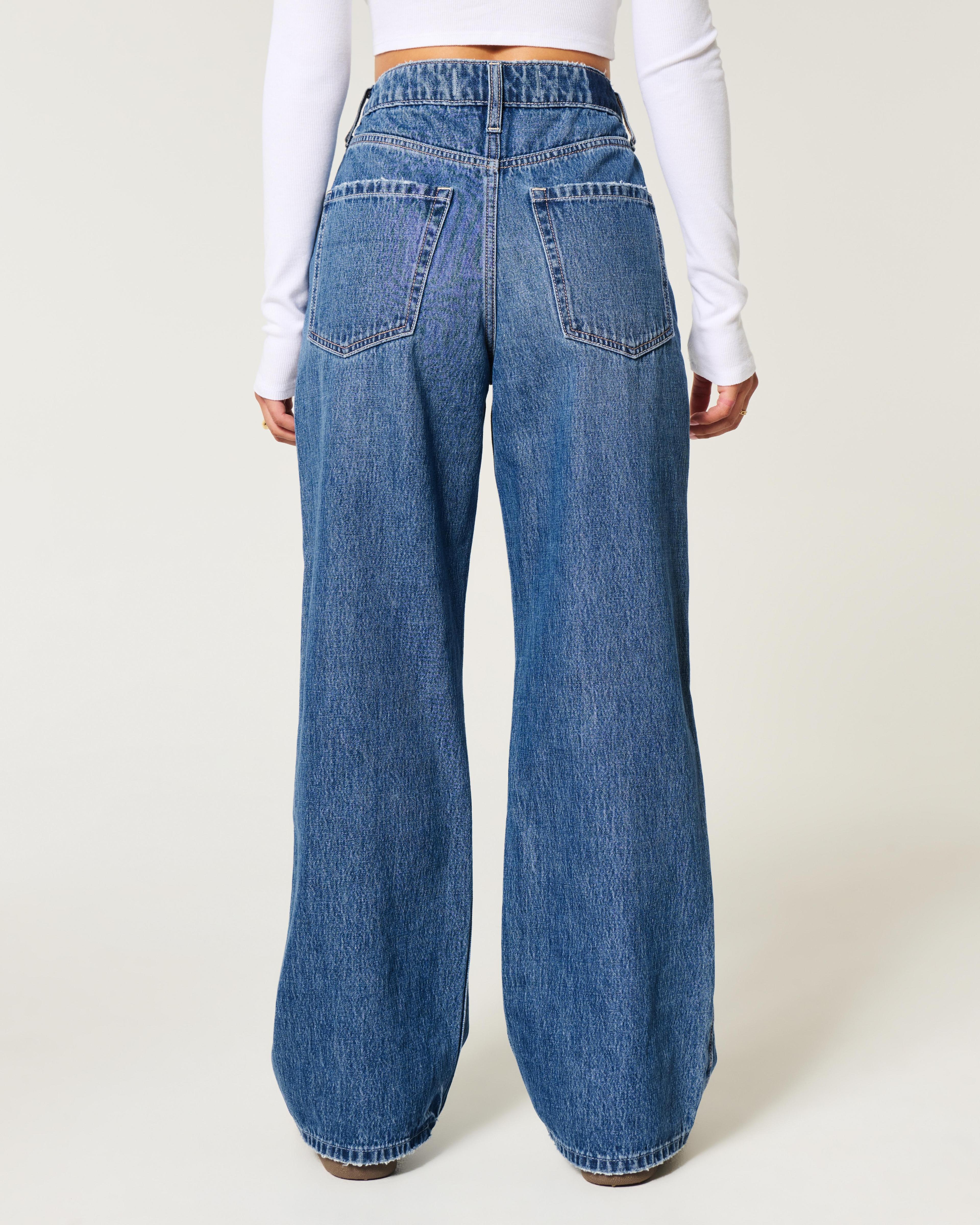 Ultra High-Rise Medium Wash Baggy Jeans Product Image