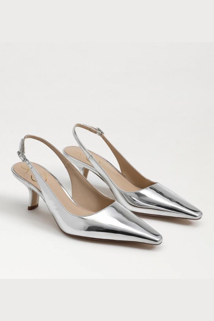 Bianka Slingback Pump - Soft Silver Patent Product Image