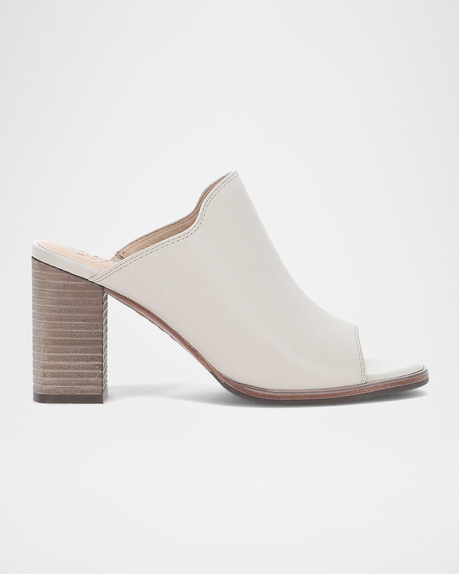 Stella Leather Block-Heel Mule Sandals Product Image