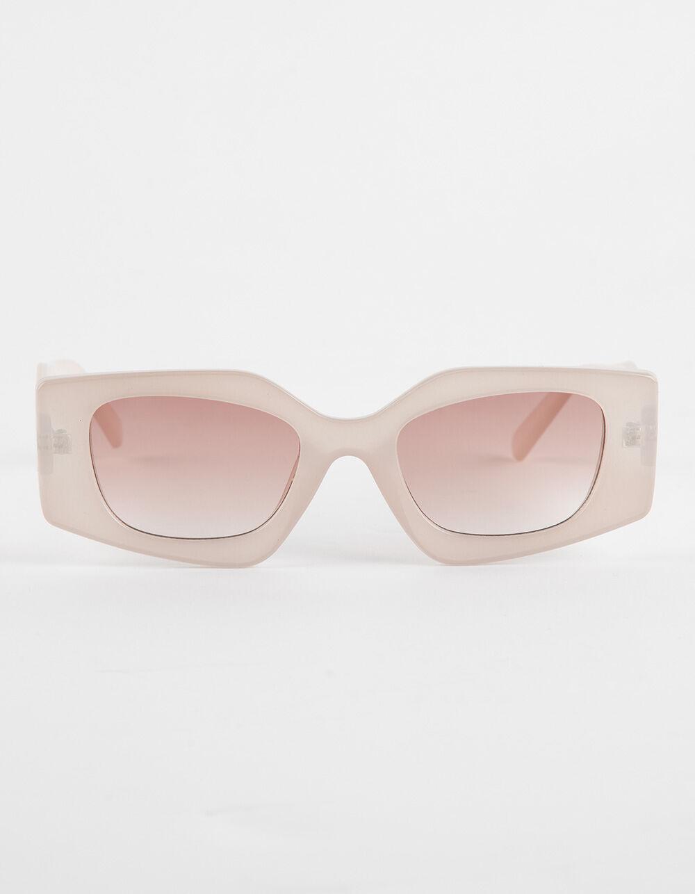 RSQ Translucent Rectangle Sunglasses - PINK Product Image
