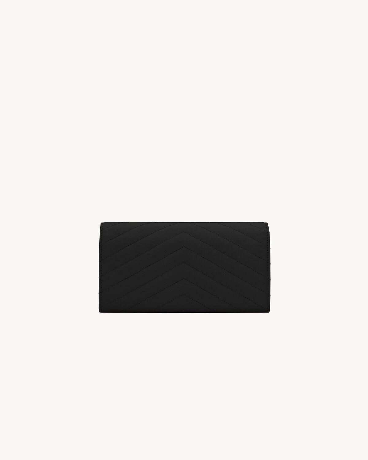 CASSANDRE MATELASSÉ large flap wallet in grain de poudre leather | Saint Laurent | YSL.com Product Image