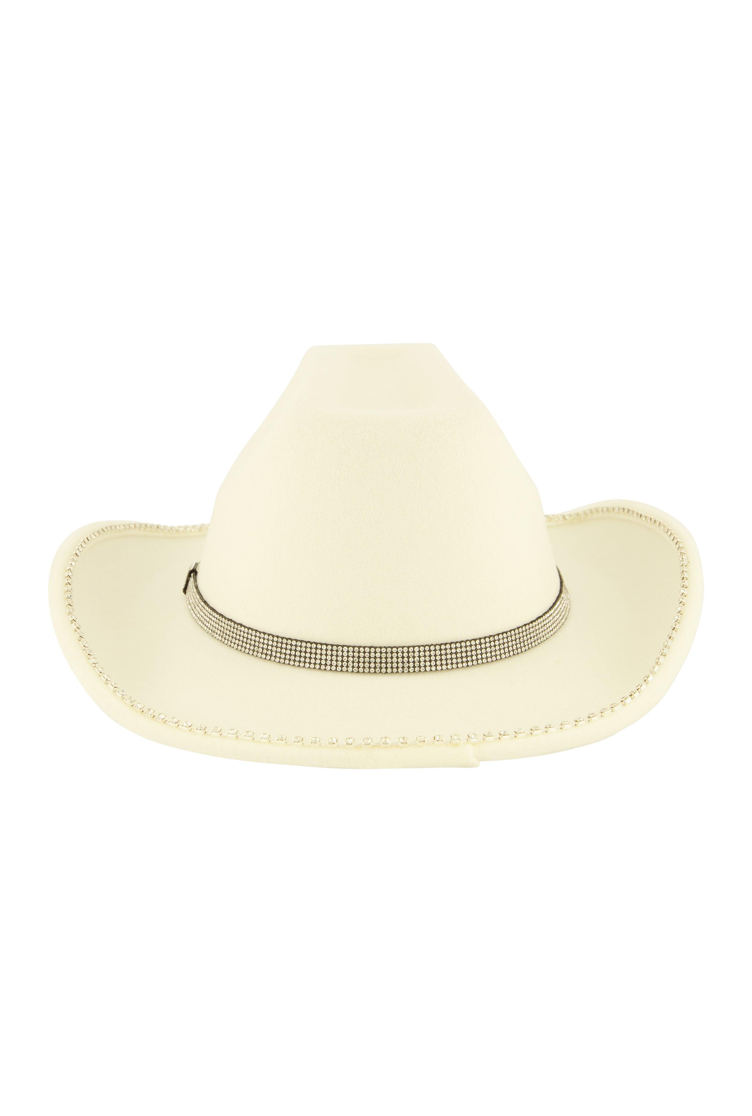 Rhinestone Trim Cowboy Hat Female Product Image