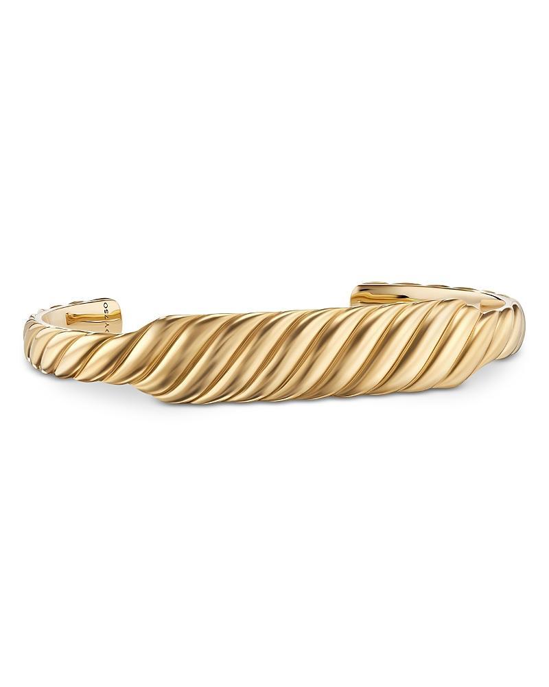 David Yurman Mens Sculpted Cable Contour Bracelet in 18K Yellow Gold, 12.9mm Product Image