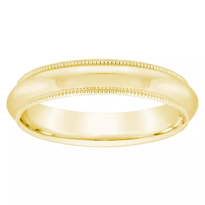 Alyson Layne 10k Gold Milgrain Comfort Fit Wedding Band, Womens Product Image