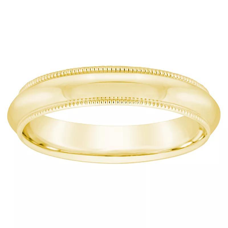 Alyson Layne 10k Gold Milgrain Comfort Fit Wedding Band, Womens Product Image