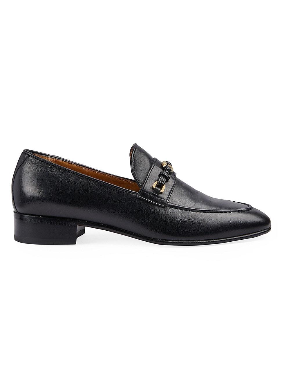 Ed Leather Medallion Strap Loafers Product Image