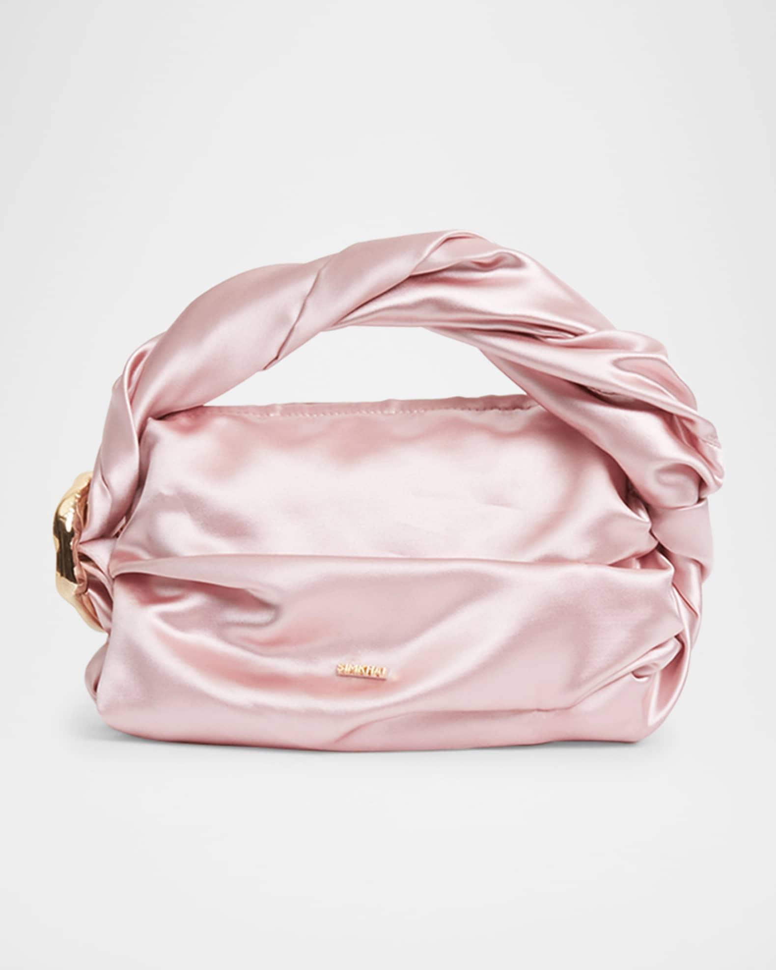 Belle Ruched Satin Top-Handle Bag Product Image