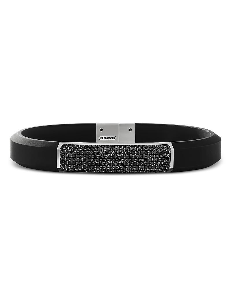 David Yurman Sterling Silver Streamline Black Diamond Pave Black Rubber Bracelet Product Image