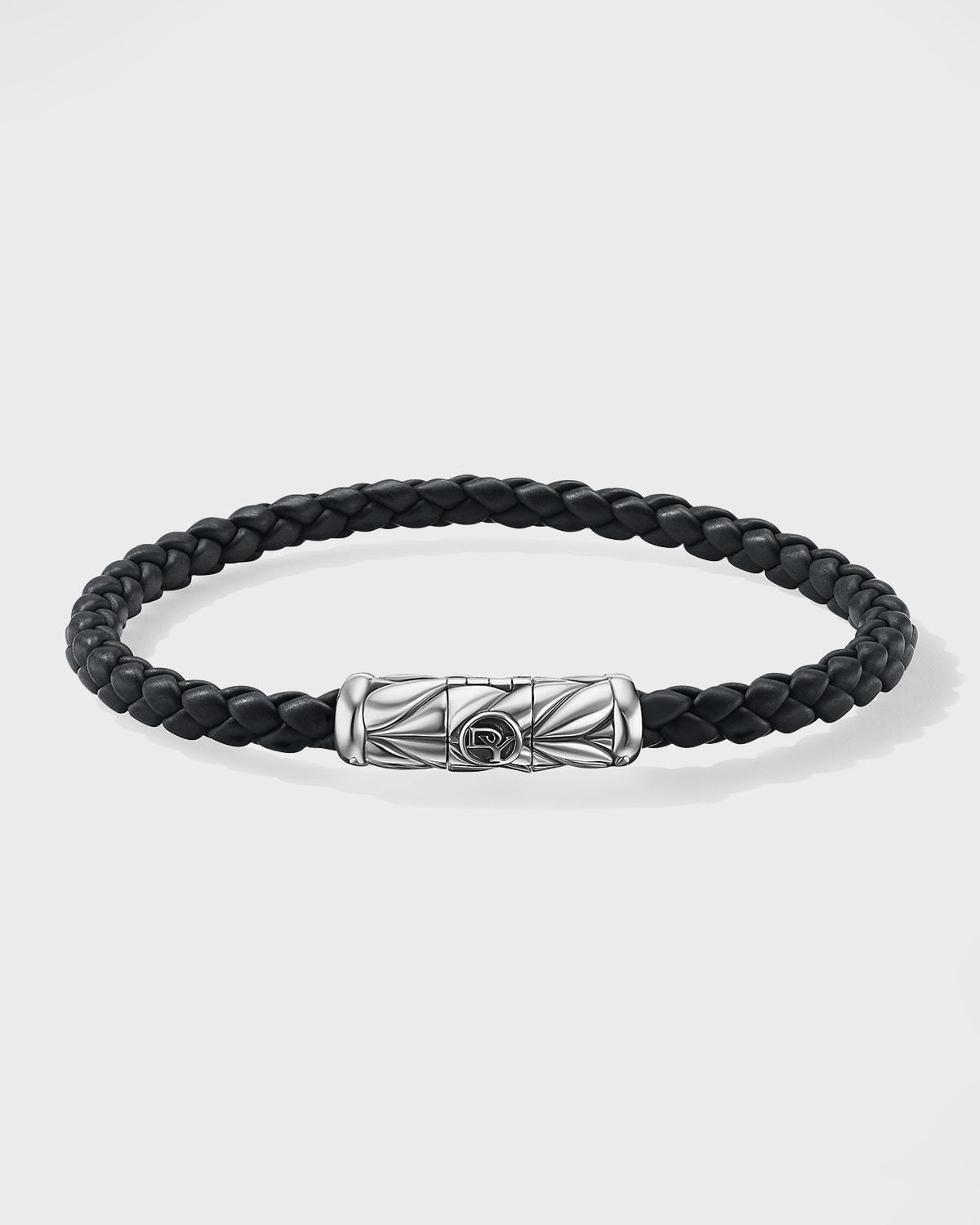 Mens Chevron Woven Rubber Bracelet, 6mm Product Image