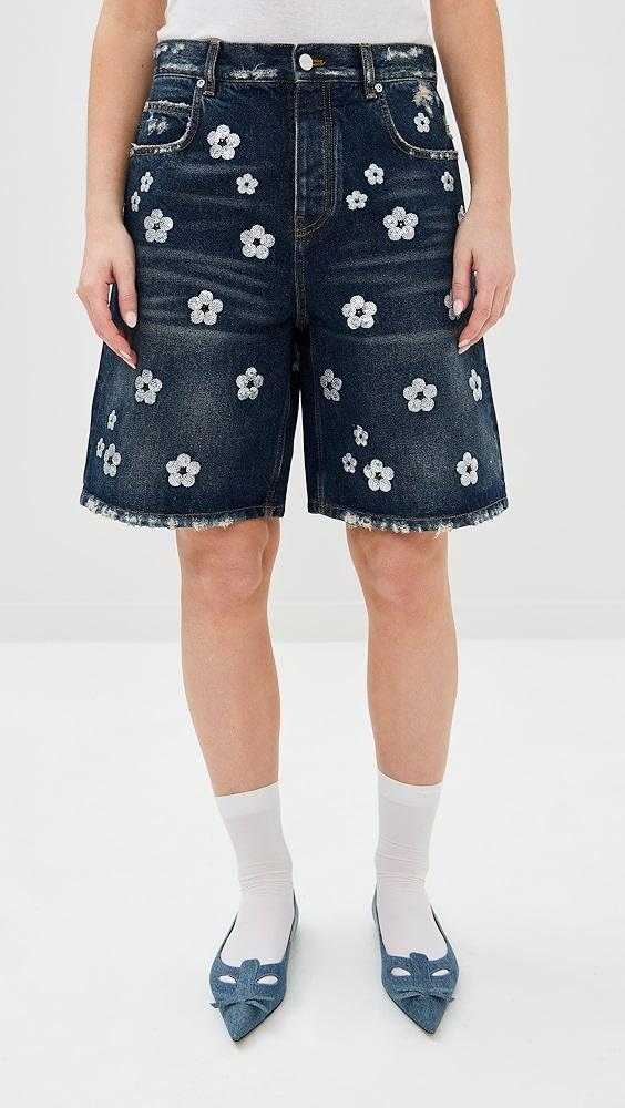 Marc Jacobs Sequin Daisy Wide Leg Shorts | Shopbop Product Image