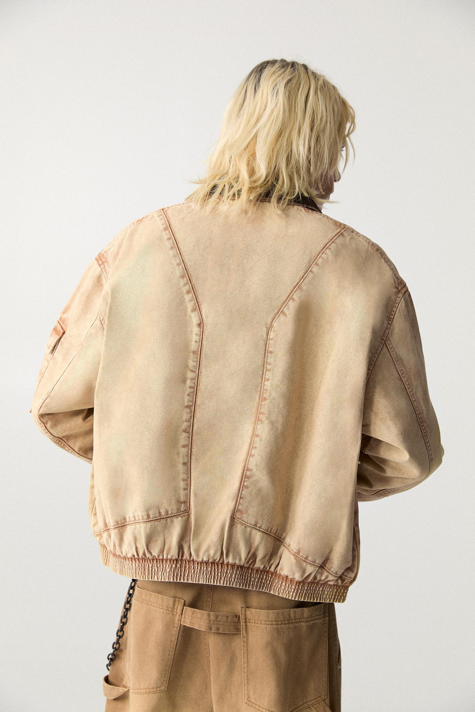 Cotton jacket with corduroy collar Product Image