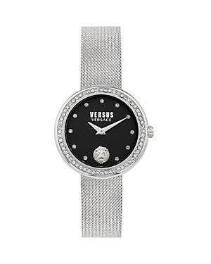 Versus By Versace Womens Lea Crystal Analog Rose Gold Stainless Steel Mesh Bracelet Watch Product Image