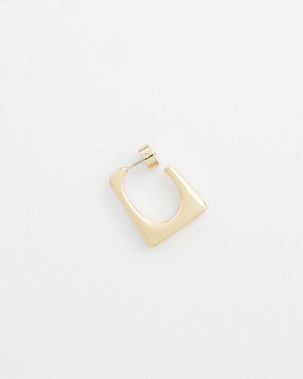 No Droop™ Gold Tone Square Hoops Product Image