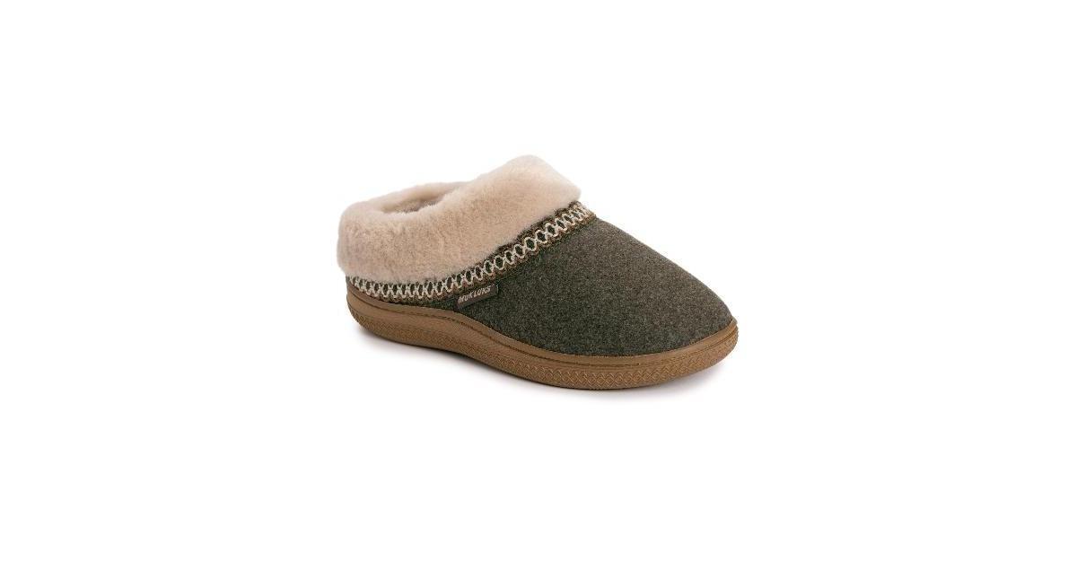 MUK LUKS Neira Womens Clog Slippers Gray Grey Faux Product Image